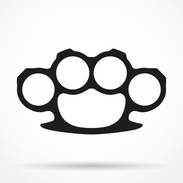 Silhouette simple symbol of Brassknuckles vector illustration