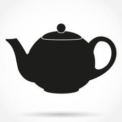 Silhouette symbol of classic teapot. Vector illustration.