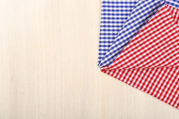 Napkin on wooden background