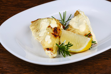 Baked perch fillet