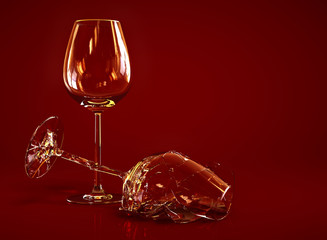 Broken Empty Wine Glass - 90169130