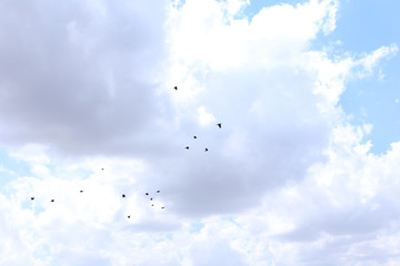 Blue sky background with clouds