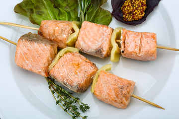 Salmon skewer