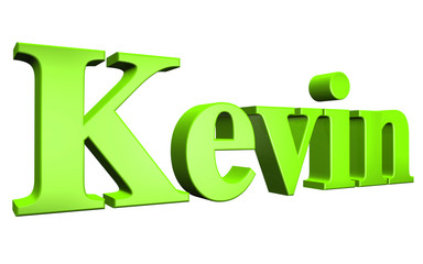 3D Kevin text on white background