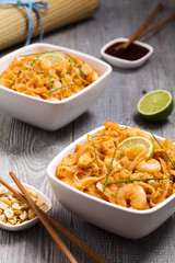 Pad Thai. Thailand's national dishes, stir-fried rice noodles