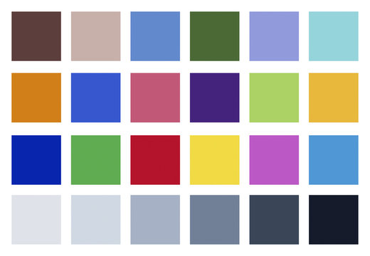 Charte graphique couleurs sur fond blanc
