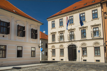     Historic buildings on St Mark's Square in Zagreb, Croatia 