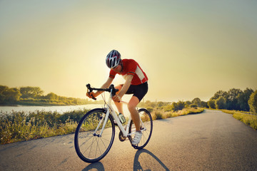 Cyclist on the road