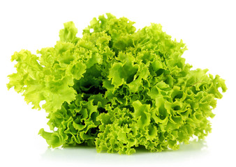 Green fresh lettuce isolated on white