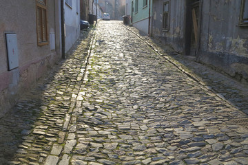 cobbled street