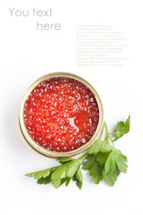 Tin of red caviar