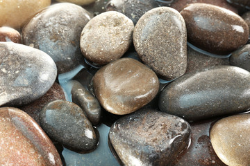 Wet pebbles background