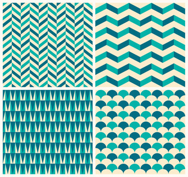 Vintage pattern collection
Set of four seamless pattern with geometric motifs  