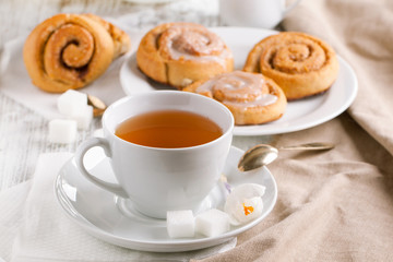 Breakfast with cinnamon buns