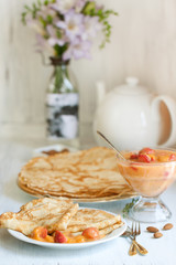 Breakfast with pancakes