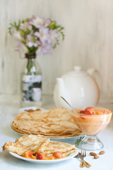 Breakfast with pancakes