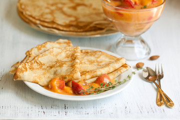 Breakfast with pancakes