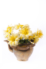 Old teapot with flowers