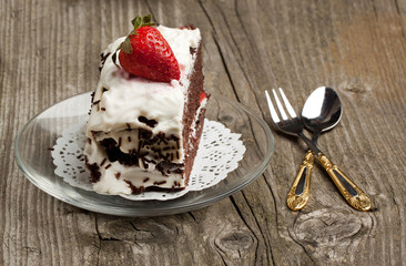 Chocolate cake with strawberry