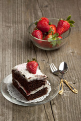 Chocolate cake with strawberry