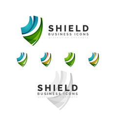 Set of protection shield logo concepts