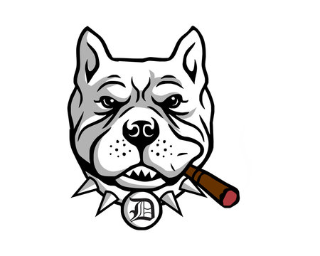 smokers dog pitbull