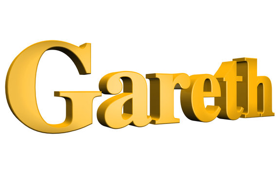 3D Gareth text on white background