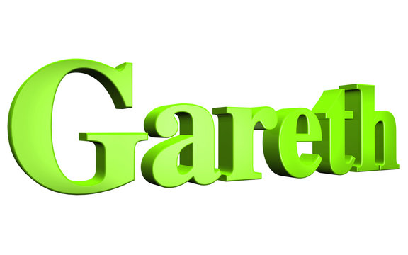 3D Gareth text on white background