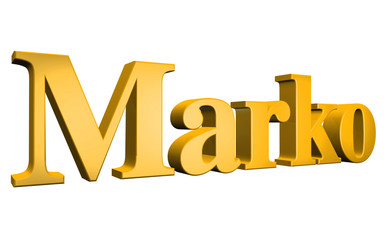 3D Marko text on white background