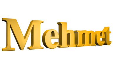3D Mehmet text on white background