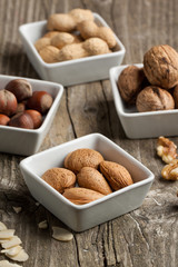 Assorted nuts almond, hazelnut, walnut and peanut