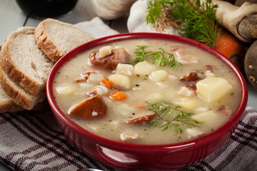 Sour soup made of rye flour