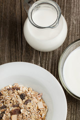 Breakfast with yoghurt and muesli