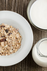 Breakfast with yoghurt and muesli