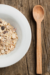 Plate with muesli