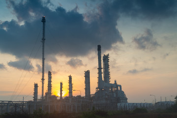 Petrochemical plant in sunshine