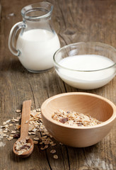 Breakfast with yoghurt and muesli