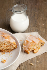 Homemade cake with milk