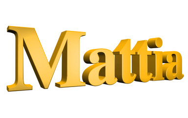 3D Mattia text on white background