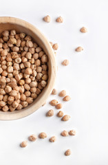 Dry raw organic chickpeas
