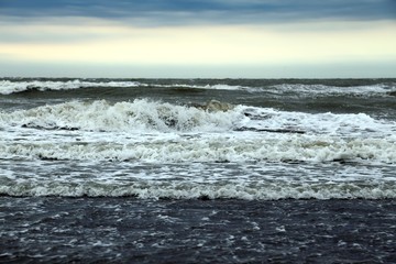 sea very rough and agitated after the storm