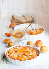 Breakfast with apricot tart