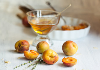 Fresh apricots with honey
