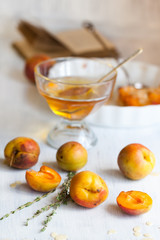 Fresh apricots with honey