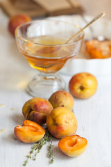 Fresh apricots with honey