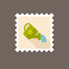 Watering can flat stamp with long shadow