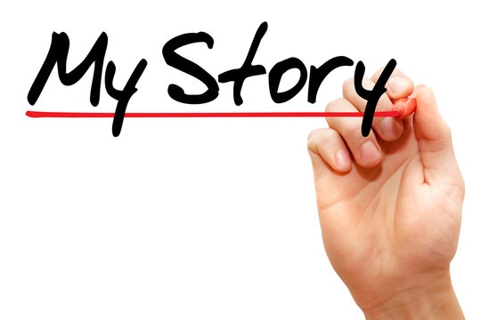 Hand writing My Story with marker, business concept