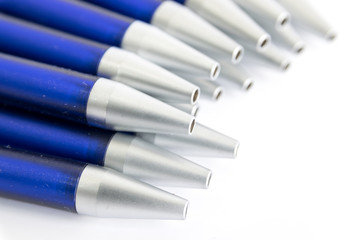 Blue shaft blue ballpoint pens