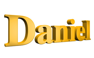 3D Daniel text on white background