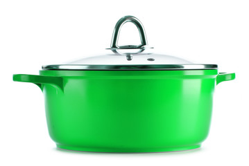 Steel pot isolated on white background